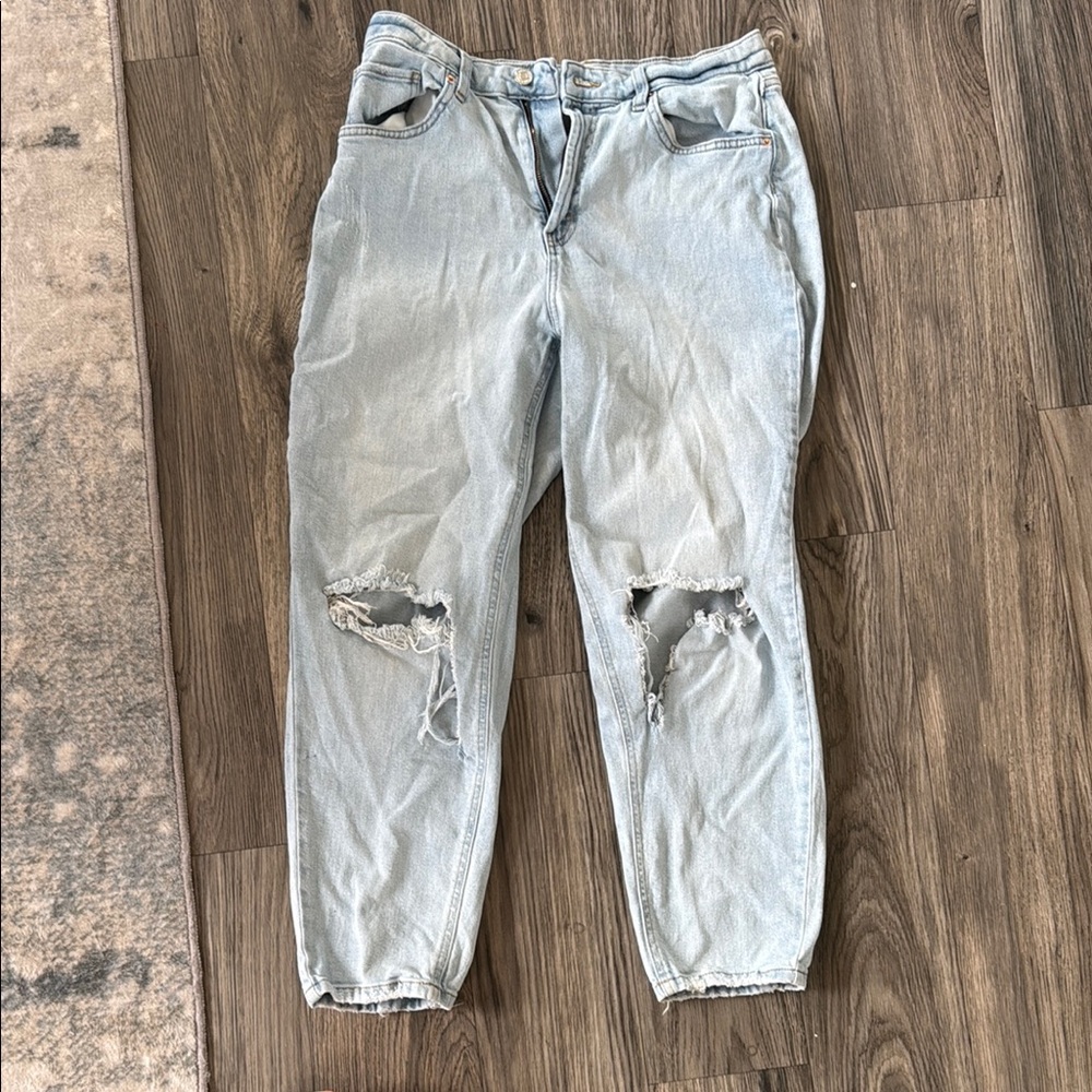 Wild Fable Blue Boyfriend Jeans Distressed High-Waisted